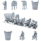 Diorama Modellbau Produktfoto 0: Diorama Bauernhof Set: Melkszene mit Bauern, Kuh, Kalb und Eimern (h0_33)