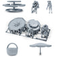 Diorama Modellbau Produktfoto 0: Diorama Miniatur Picknick: Sitzendes Paar mit Picknicktisch, Schirm und Hund (h0_39)