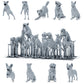 Foto de producto de modelismo de dioramas 0: miniaturas de perros para diorama: nueve perros de distintas razas y poses (h0_52)