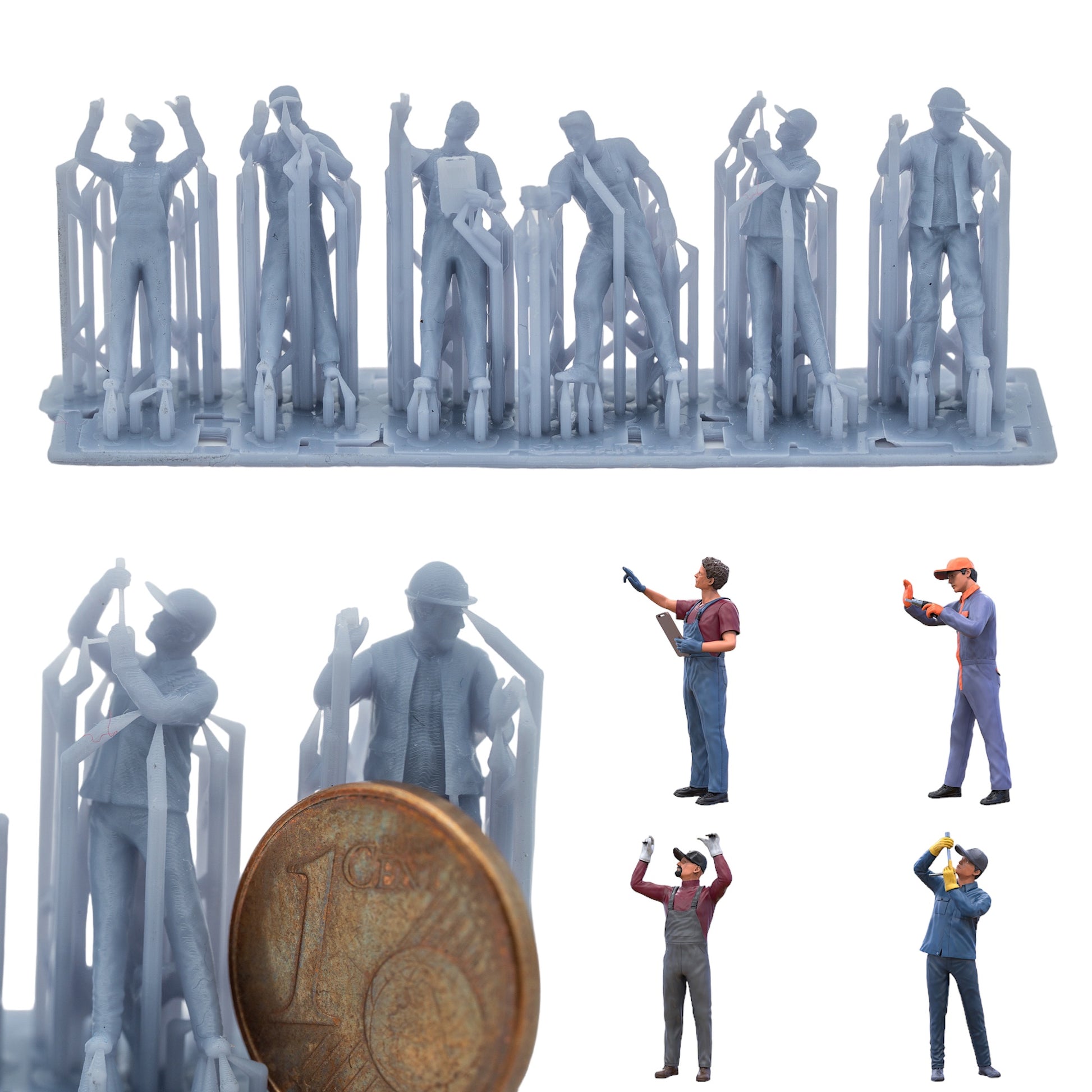 Foto del producto Figura H0, 1:72 - 0: Set de figuras de mecánicos/ reparadores (6 figuras):