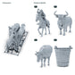 Diorama Modellbau Produktfoto 1: Diorama Western Figuren: Cowboy zu Pferd mit Bulle und Kuh (h0_36)