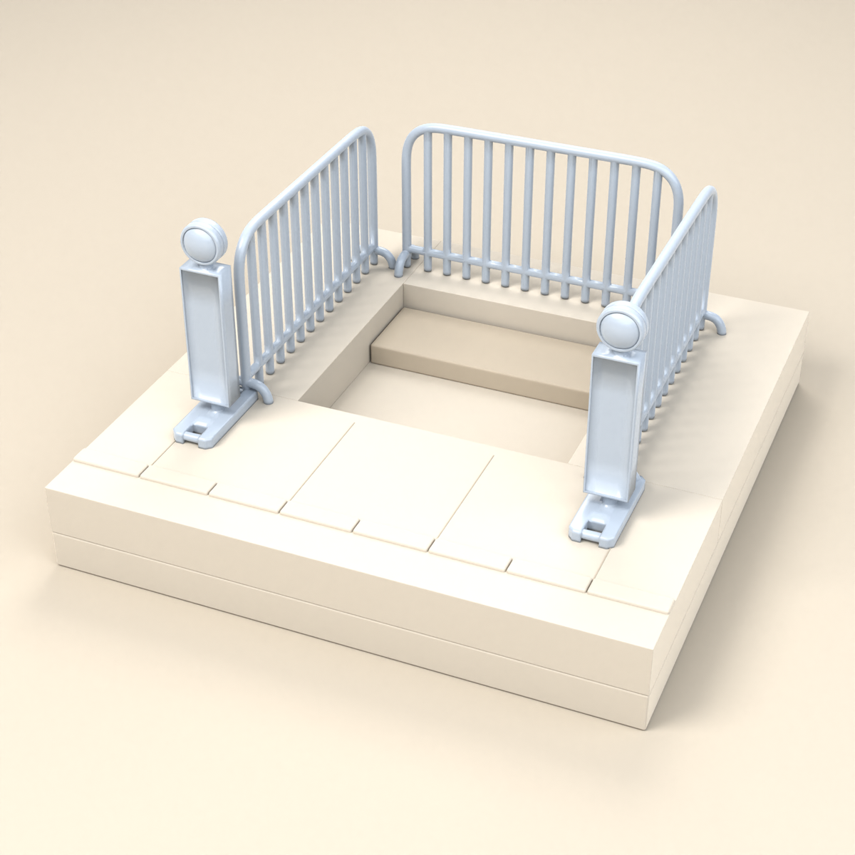 Foto de producto 2 de maqueta de diorama: miniatura de obra en construcción, vallas de seguridad y balizas de advertencia (h0_46)