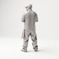 Stehende Figur: Hip-Hopper mit Kappe & gefalteten Händen, Hemd mit Brusttaschen, Tuch in Tasche (B030) - Rueckansicht