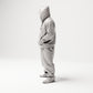 Stehende Figur: Person im Hip-Hop-Style mit Kapuzenjacke, Basecap & Gesichtstuch, Hände in den Taschen (B034) - linke Seitenansicht