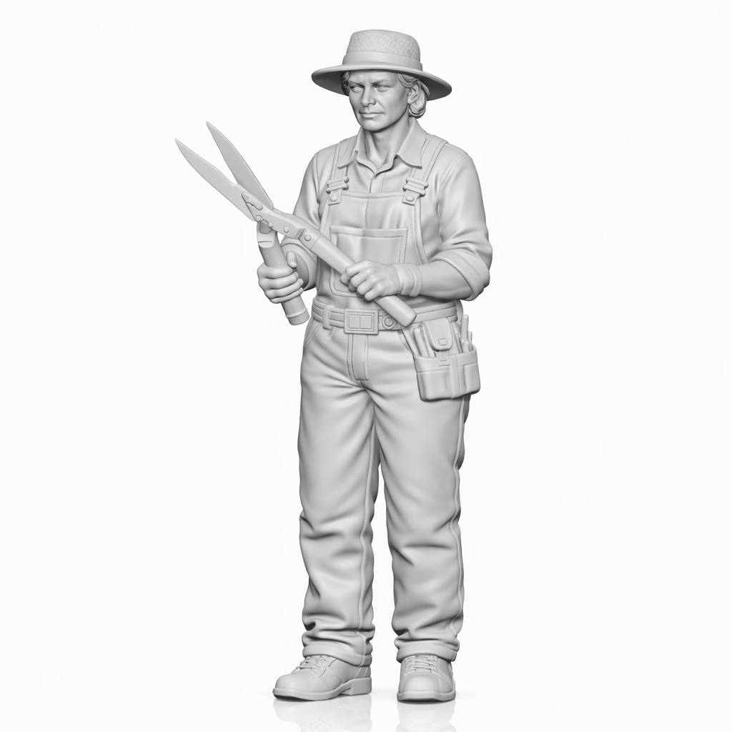 Foto de producto de maqueta de diorama 4: set de figuras para diorama: jardinero, trabajo de jardinería y vida rural