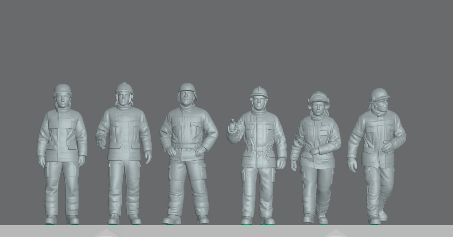 Produktfoto Figur H0, 1:72 - 0: Feuerwehr Rettungsdienst Figuren Set (6 Figuren)