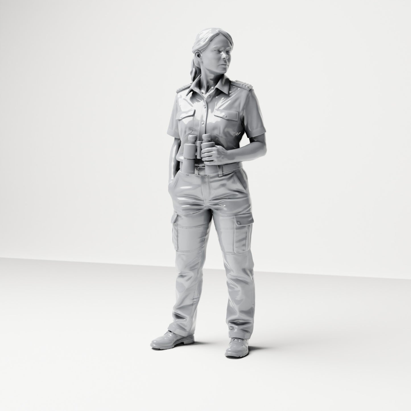 Foto de producto de maqueta para diorama 0: Figura de pie: tripulante de barco con uniforme y prismáticos (B050)