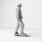 Foto de producto de maqueta de diorama 3: Figura de pie: skater con gorra, sudadera con capucha y monopatín (B054)