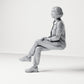 Foto de producto de maqueta para diorama 1: Figura sentada: espectadora con las piernas cruzadas y las manos sobre la rodilla (B056)