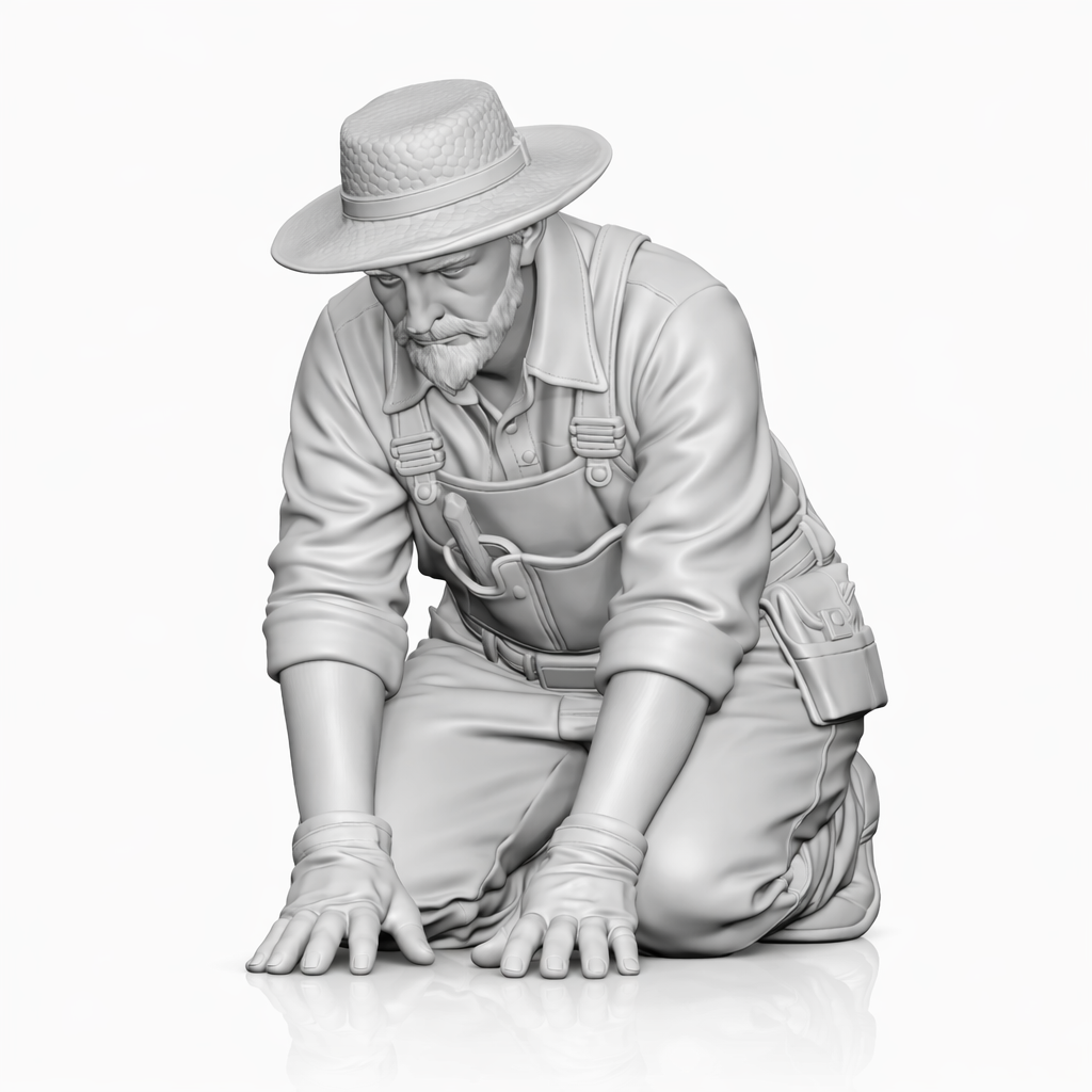 Foto de producto de maqueta de diorama 6: Set de figuras de diorama: jardinero, jardinería y vida rural