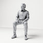 Foto de producto de maqueta para diorama 0: Figura sentada: espectador masculino con las manos sobre los muslos (B061)
