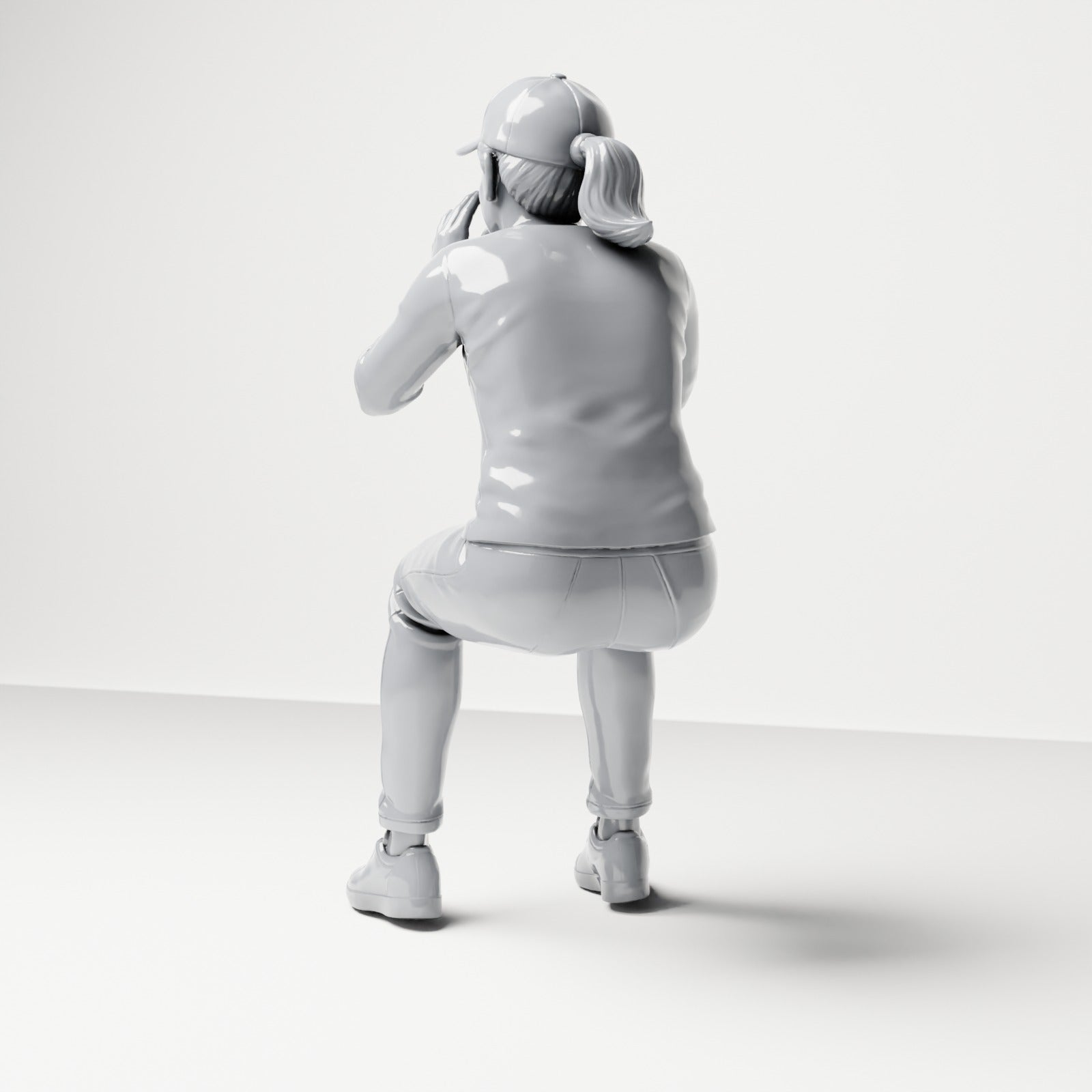 Foto de producto de modelismo para diorama 2: Figura sentada: espectador gritando con las manos en la boca (B062)