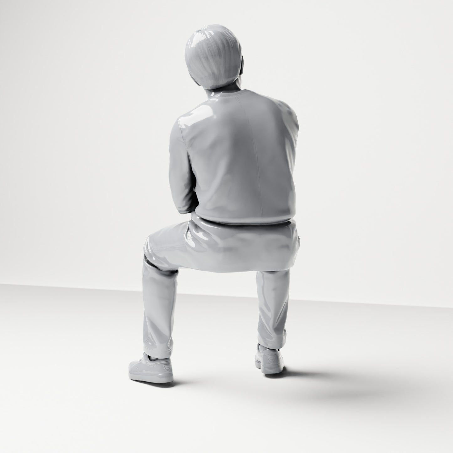Foto de producto de modelismo para diorama 2: Figura sentada: Espectador masculino con los brazos cruzados (B064)