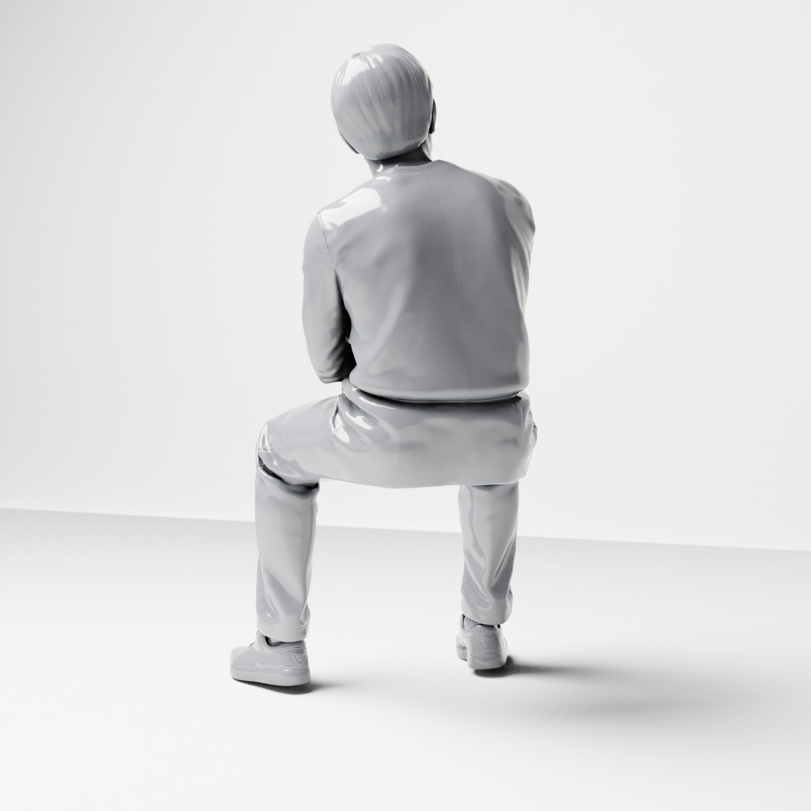 Foto de producto de modelismo para diorama 2: Figura sentada: Espectador masculino con los brazos cruzados (B064)