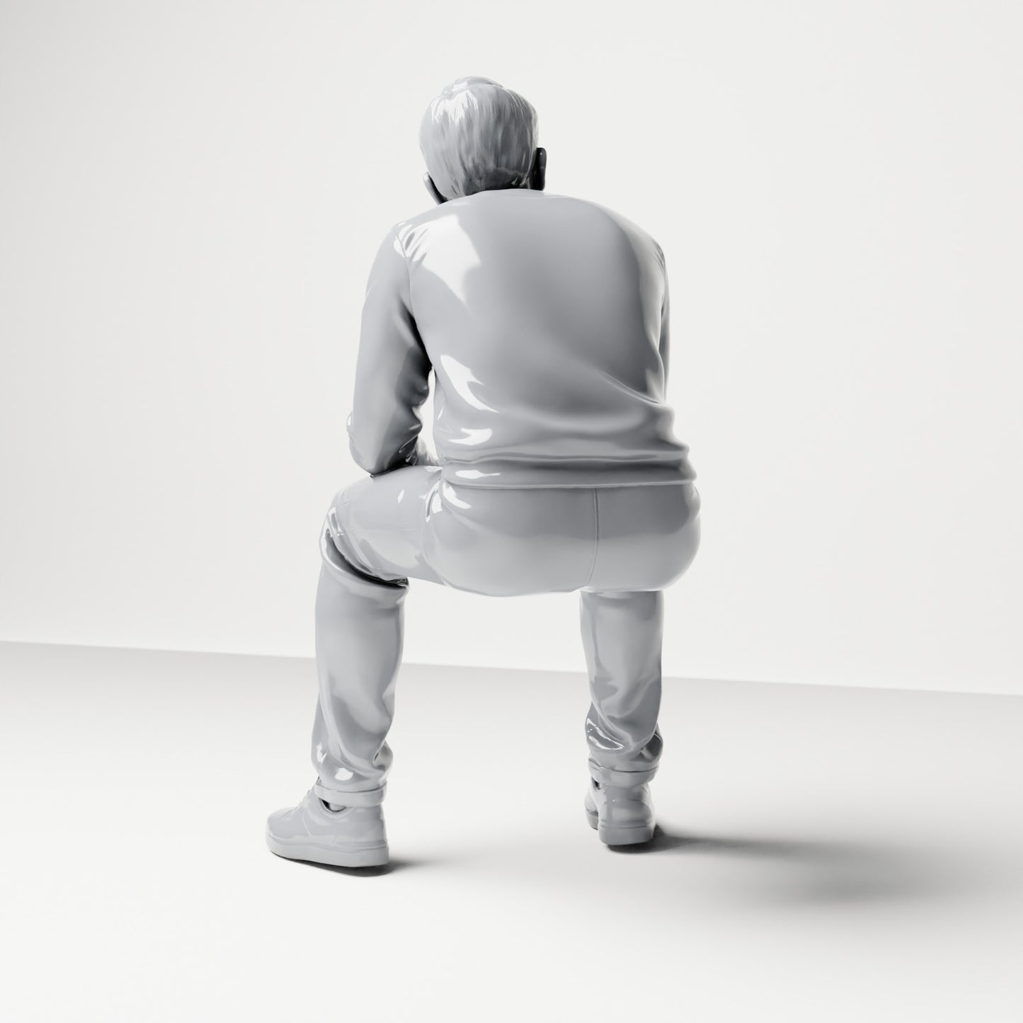 Foto de producto de maqueta de diorama 2: Figura sentada: espectador masculino con las manos entrelazadas (B067)