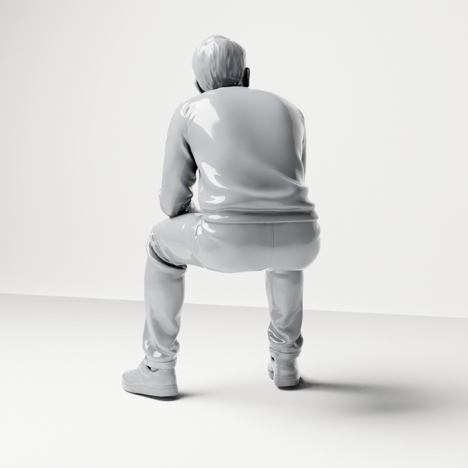 Foto de producto de maqueta de diorama 2: Figura sentada: espectador masculino con las manos entrelazadas (B067)
