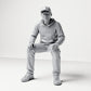Foto de producto para maqueta de diorama 0: Figura sentada: hombre con gorra y sudadera con capucha (B070)