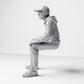 Foto de producto de maqueta para diorama 1: Figura sentada: hombre con gorra y sudadera con capucha (B070)