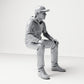 Foto de producto de maqueta para diorama 3: Figura sentada: hombre con gorra y sudadera con capucha (B070)