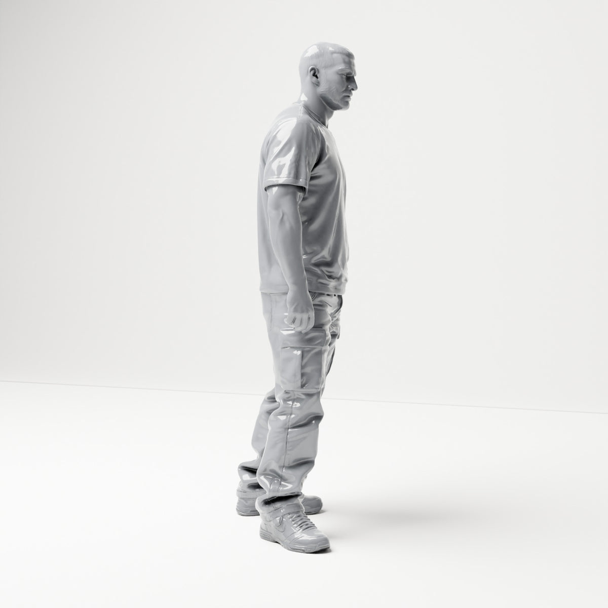 Foto de producto de modelismo de dioramas 3: Figura de pie: hombre con camiseta, pantalones cargo y zapatillas deportivas (B071)