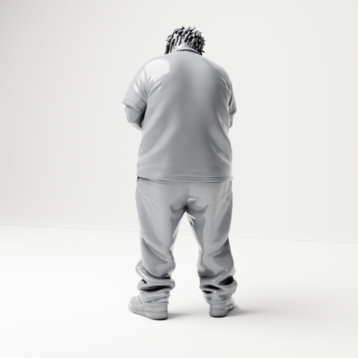 Diorama Modellbau Produktfoto 2: Stehende Figur: Mann mit Smartphone in beiden Händen (B077)