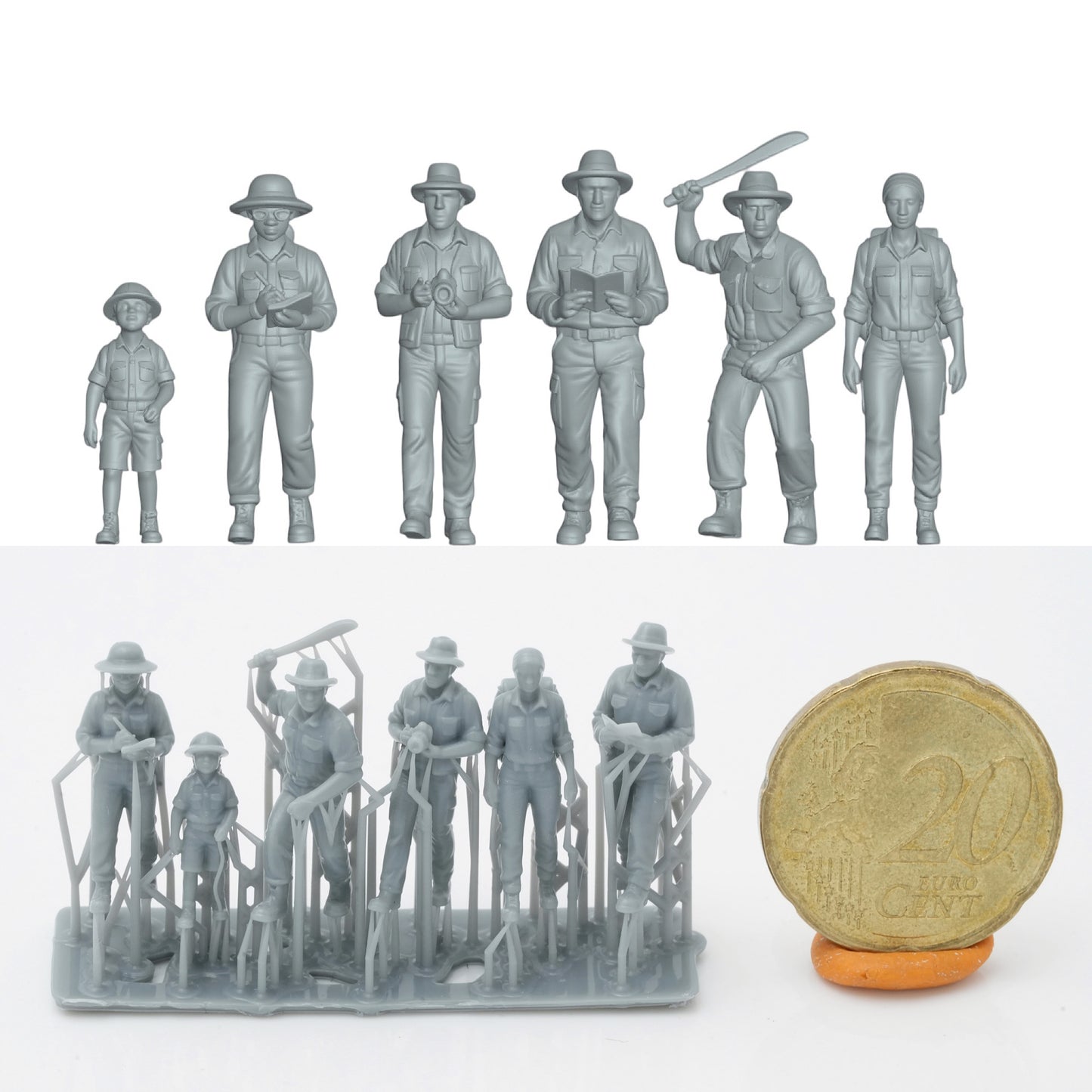 Produktfoto Figur H0, 1:72 - 0: Forscher Dschungel Expedition Figuren Set (6 Figuren)
