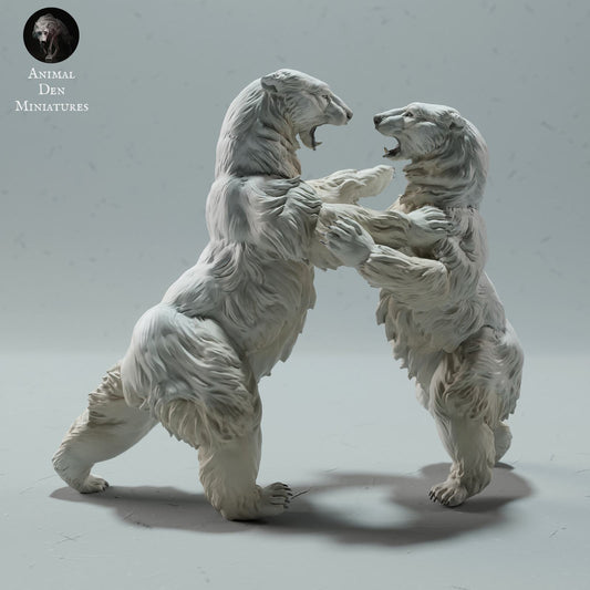 Produktfoto Tier Figur Diorama, Modellbau: 0: Wildtier Figur: kämpfende Eisbären – Polar Bear Duo (Ref 01_01_25)