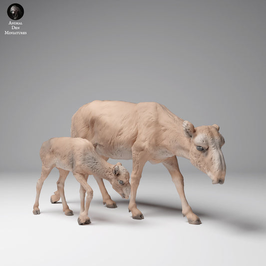 Produktfoto Tier Figur Diorama, Modellbau: 0: Wildtier Figur: Mongolische Saiga – Weibchen und Kalb (Ref 24_12_09)