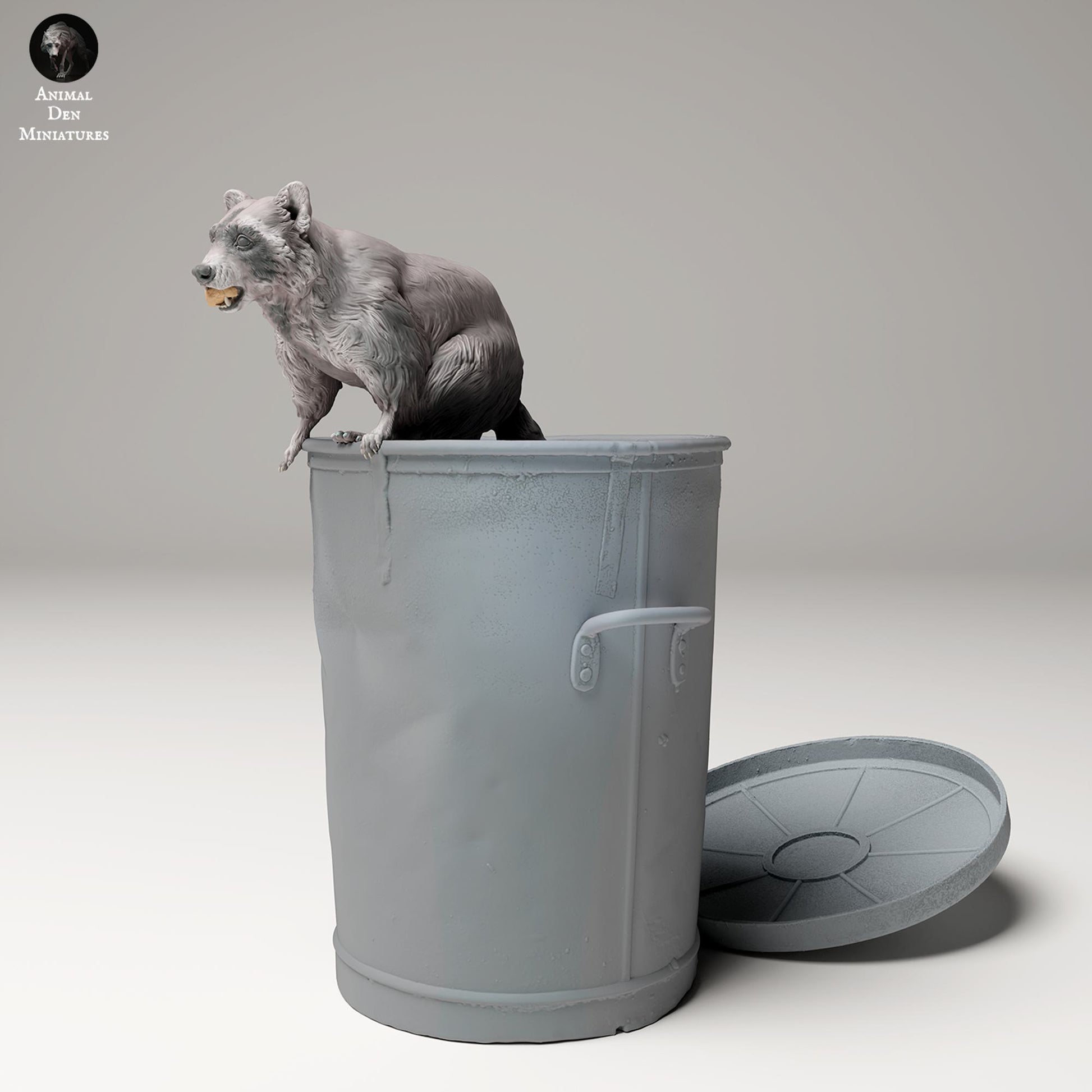 Produktfoto Tier Figur Diorama, Modellbau: 0: Wildtier Figur: Waschbär am Müll – Gewöhnlicher Waschbär (Ref 24_09_09)