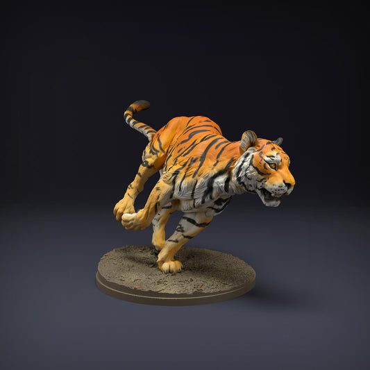 Foto del producto figura de animal diorama, modelismo: 0: figura de fauna salvaje: tigre de Bengala corriendo (Ref 01_01_82)