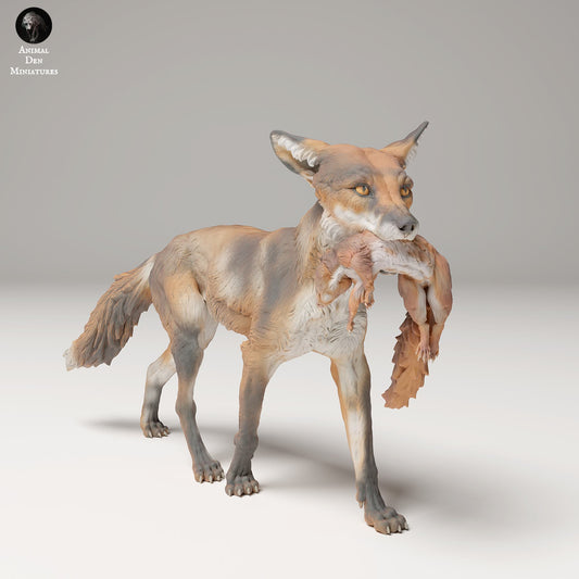 Produktfoto Tier Figur Diorama, Modellbau: 0: Wildtier Figur: Rotfuchs mit Eichhörnchen (Ref 24_09_04)