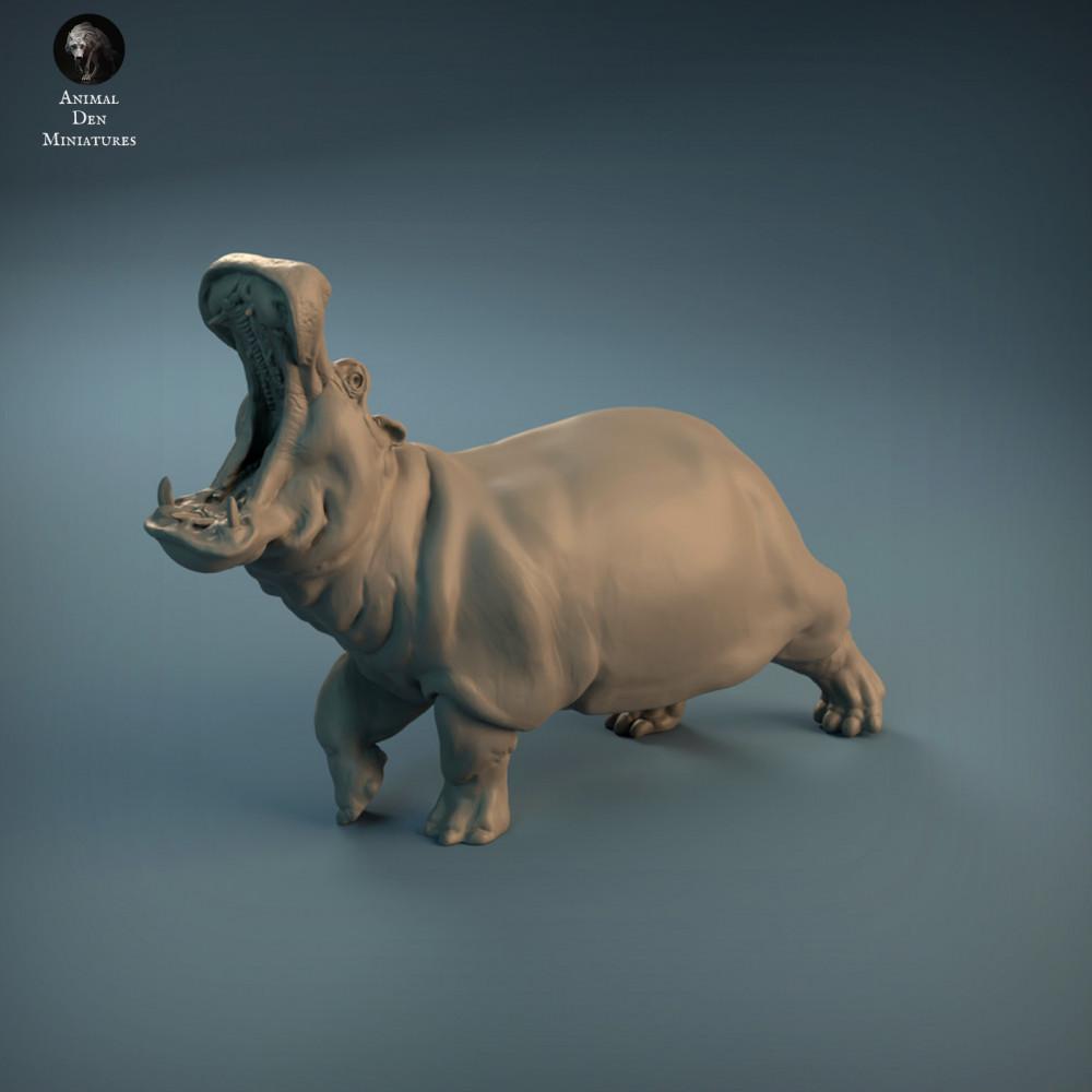 Foto de producto, figura animal Animal Den Miniatures 0: figura de animal salvaje: hipopótamo furioso (21_12_04)