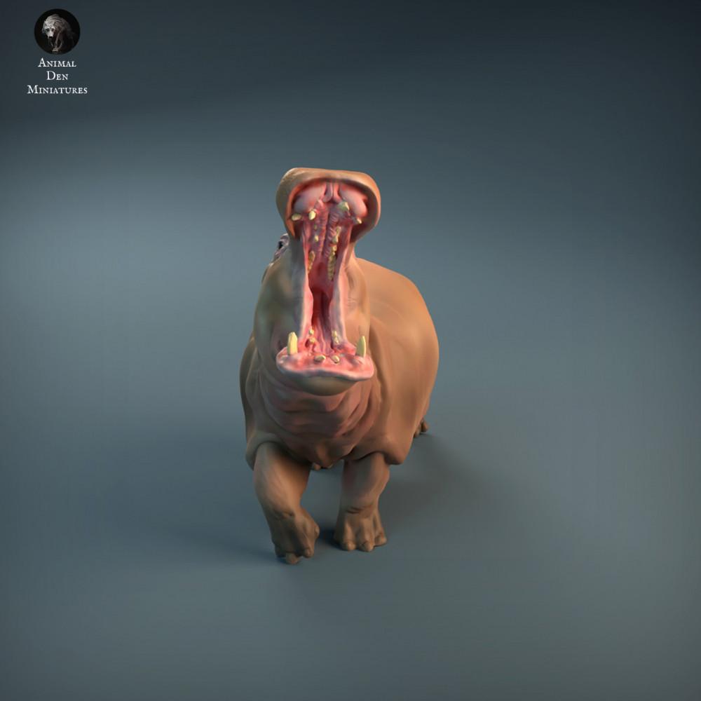 Foto de producto de figura animal Animal Den Miniatures 1: Figura de animal salvaje: hipopótamo furioso (21_12_04)