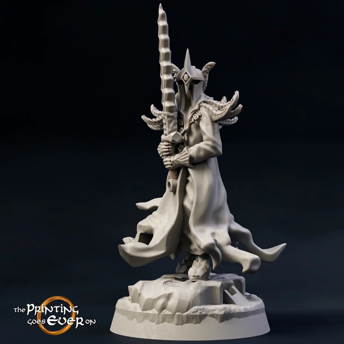 Produktfoto Tabletop 28mm The Printing Goes Ever On (TPGEO)  0: Dunkle Krieger im Kampf mit tapferen Krieger: Schwarze Gestalten überfallen Helden