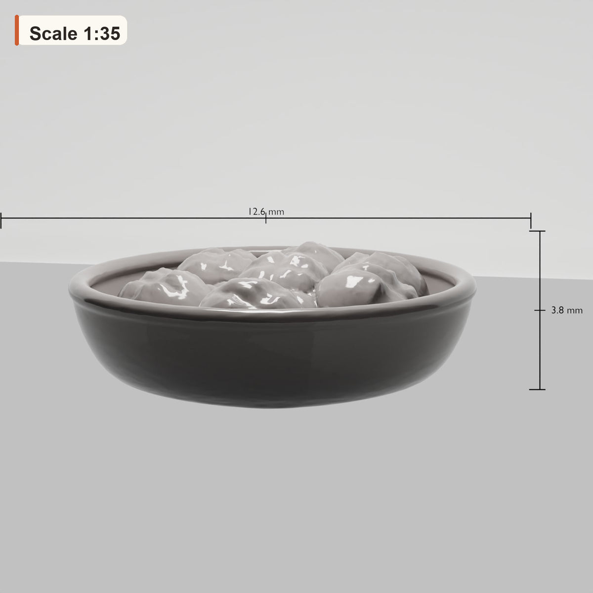 MyPortal 105 1: Diorama Küche: Keramikschale mit Brötchen (Ref. 105D)