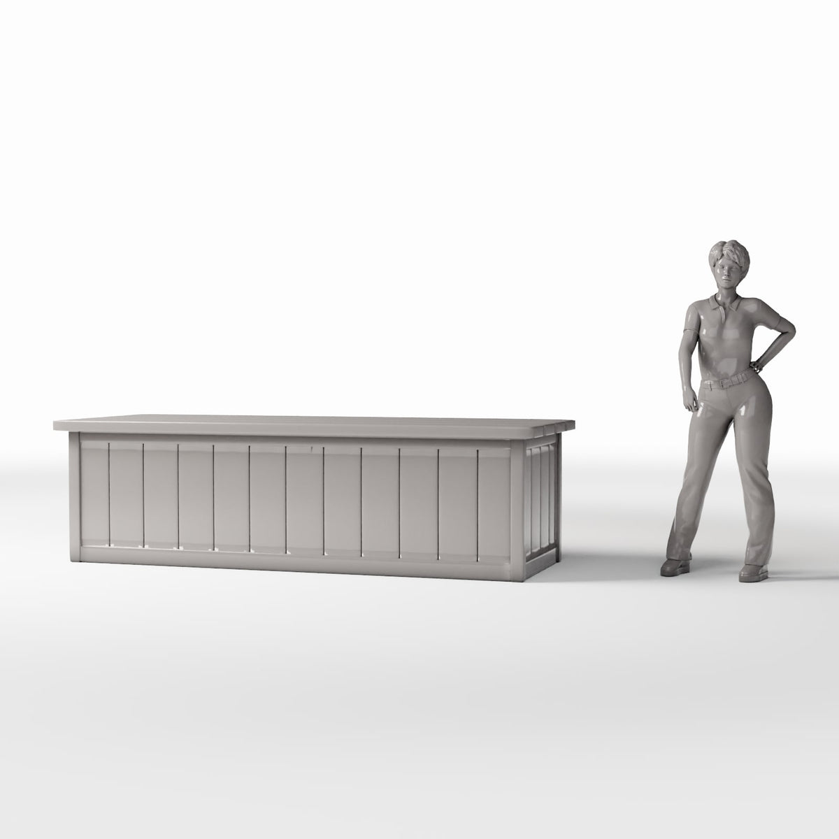 Foto de producto de diorama y modelismo 1: Mobiliario para dioramas: mesa de madera con frente cerrado (Ref. 1065D)