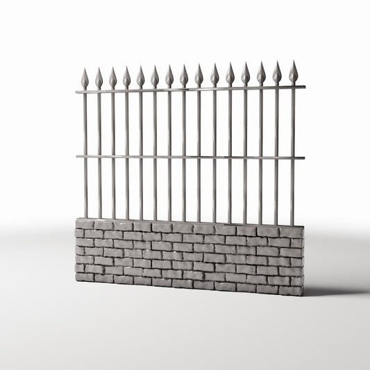 Foto de producto de diorama y modelismo 0: Diorama de jardín: valla metálica alta sobre muro de ladrillo (Ref. 1193D)