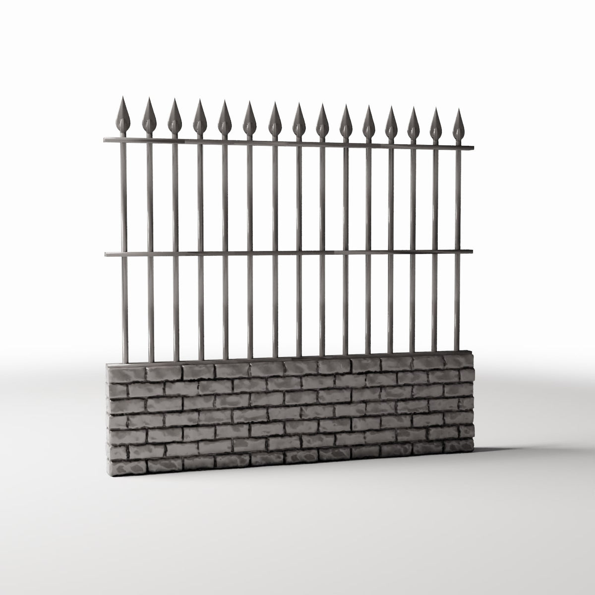 Foto de producto de diorama y modelismo 3: Diorama de jardín: valla metálica alta sobre muro de ladrillo (Ref. 1193D)