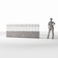 Diorama Modellbau Produktfoto 1: Diorama Garten: Niedrige Ziegelmauer mit Metallzaun (Ref. 1195D)
