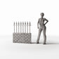 Foto de producto de diorama y modelismo 1: Arquitectura para dioramas: Muro bajo de ladrillo con valla metálica (Ref. 1197D)