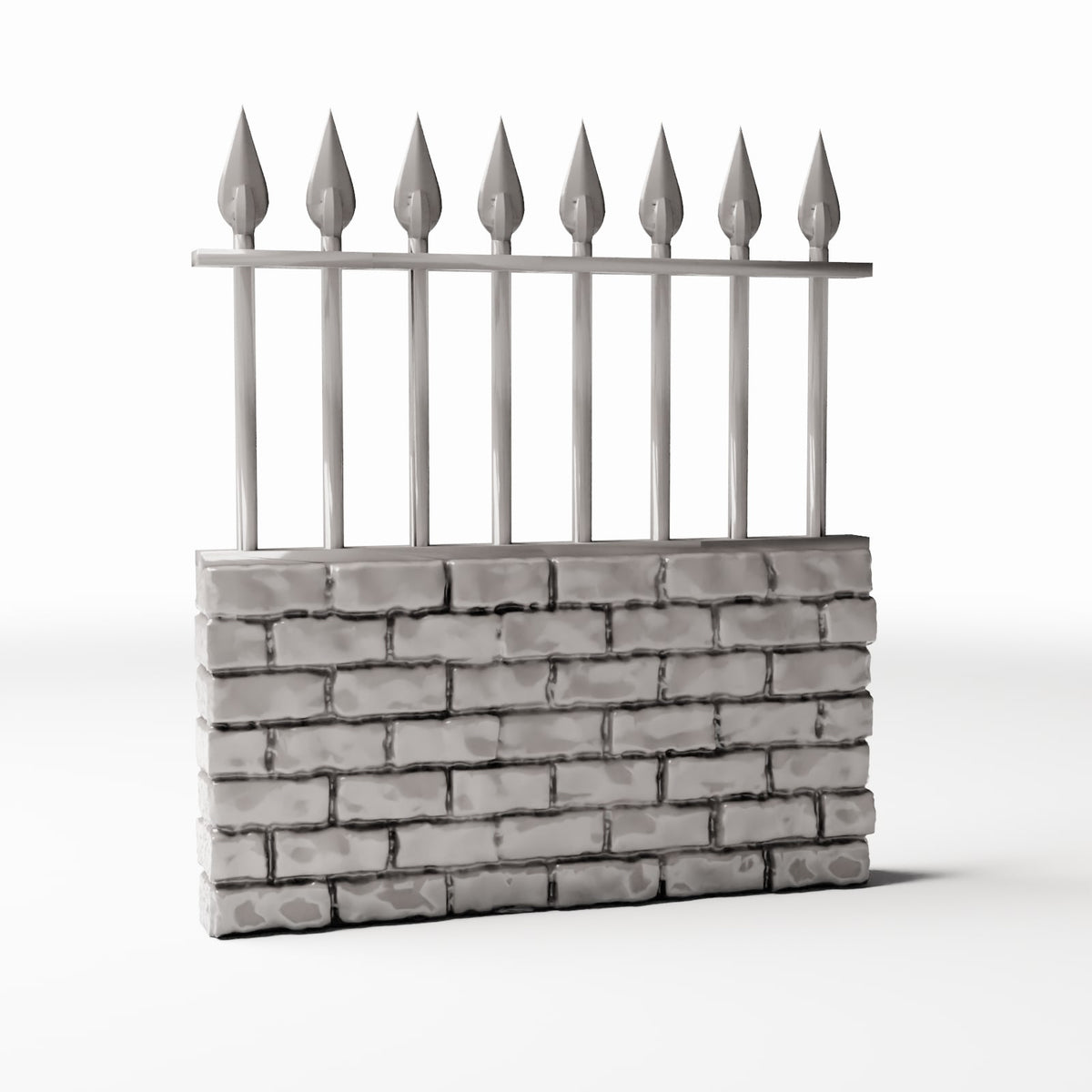 Foto de producto de diorama y modelismo 3: Arquitectura para dioramas: Muro bajo de ladrillo con valla metálica (Ref. 1197D)