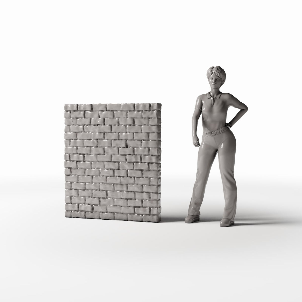 Diorama Modellbau Produktfoto 1: Diorama Gebäude: Schmale unbeschädigte Ziegelmauer (Ref. 1208D)