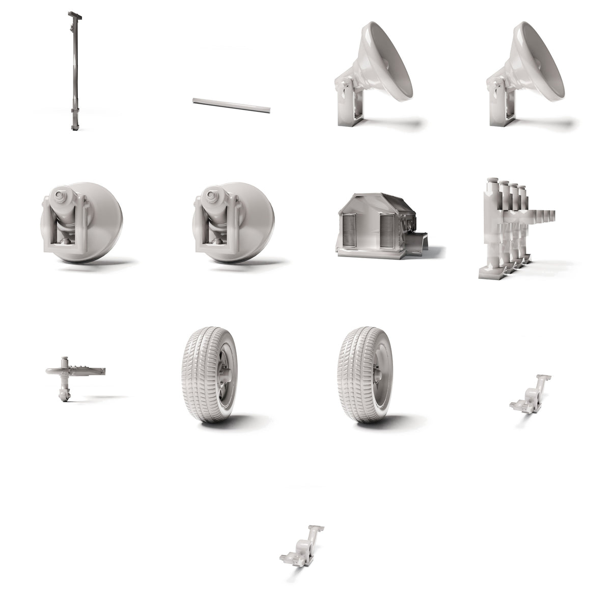 Foto de producto de modelismo de dioramas 0: Infraestructura para diorama: mástil de iluminación móvil como kit de montaje (Ref. 1229D)
