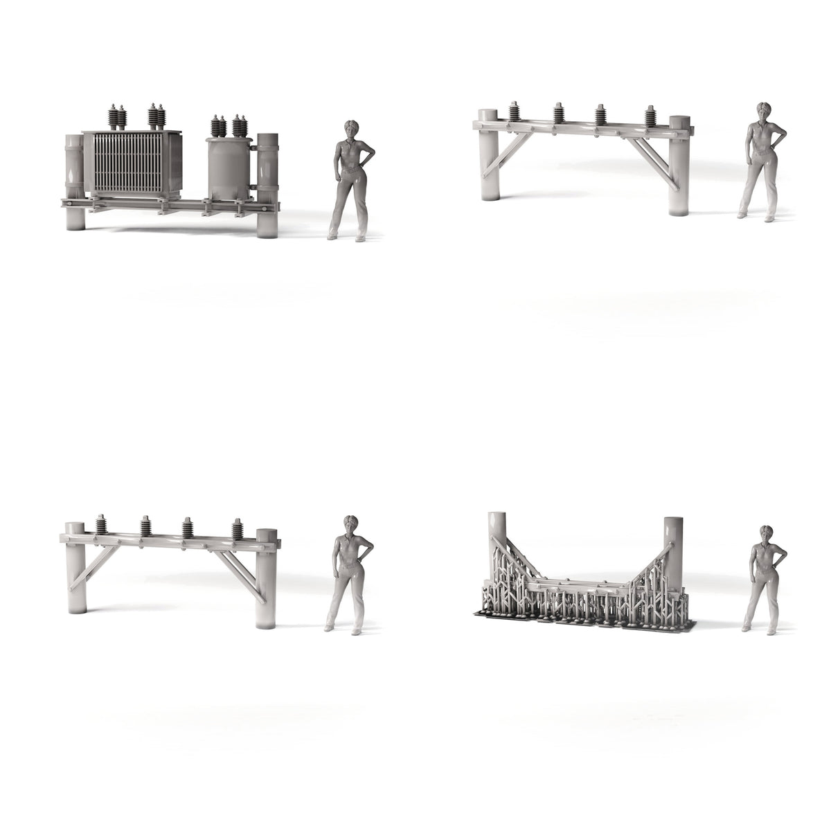 Foto 1 del producto de modelismo de diorama: infraestructura para diorama, poste de hormigón con transformador de potencia como conjunto (Ref. 1231D)
