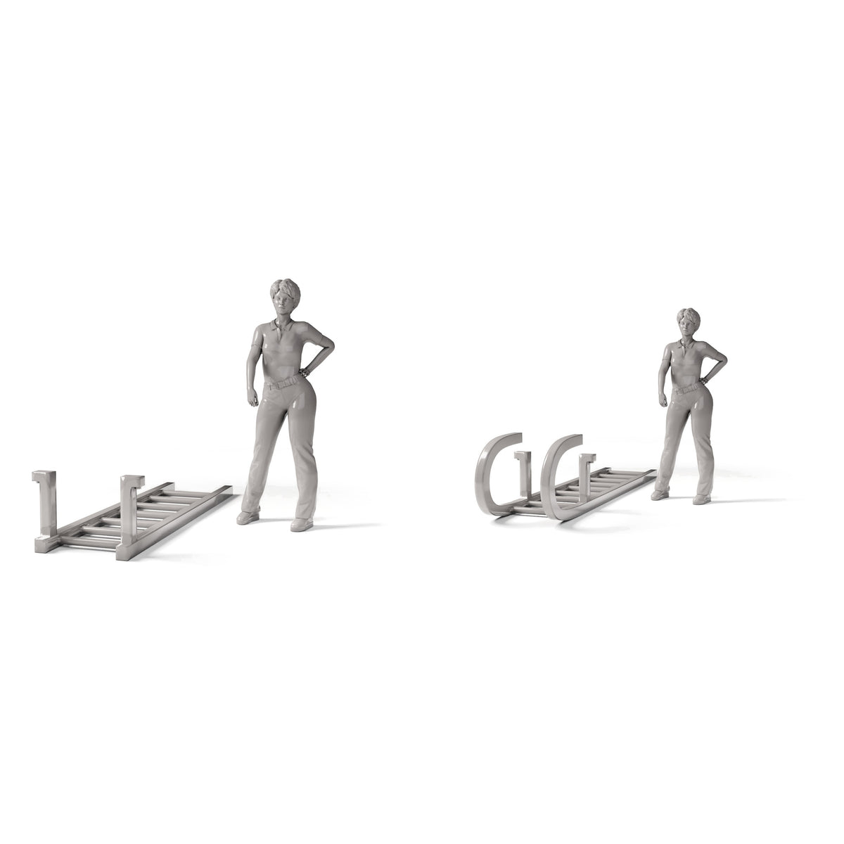 Foto de producto de modelismo de diorama 1: Infraestructura para diorama: escalera de tejado y pared como conjunto (Ref. 1235D)
