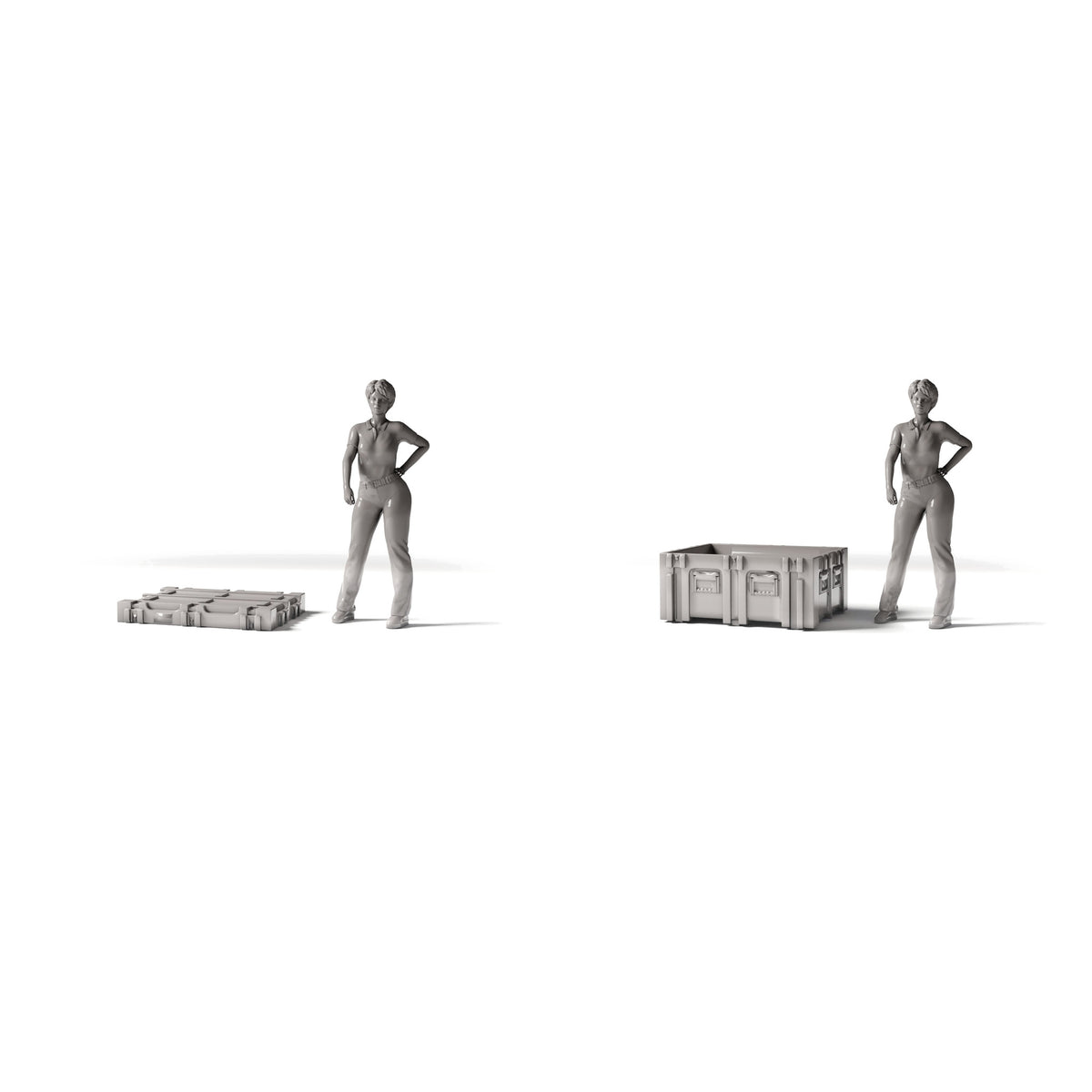 Foto de producto de modelismo de diorama 1: diorama de almacenamiento y transporte: caja militar tipo D08 como kit de montaje (Ref. 1277D)