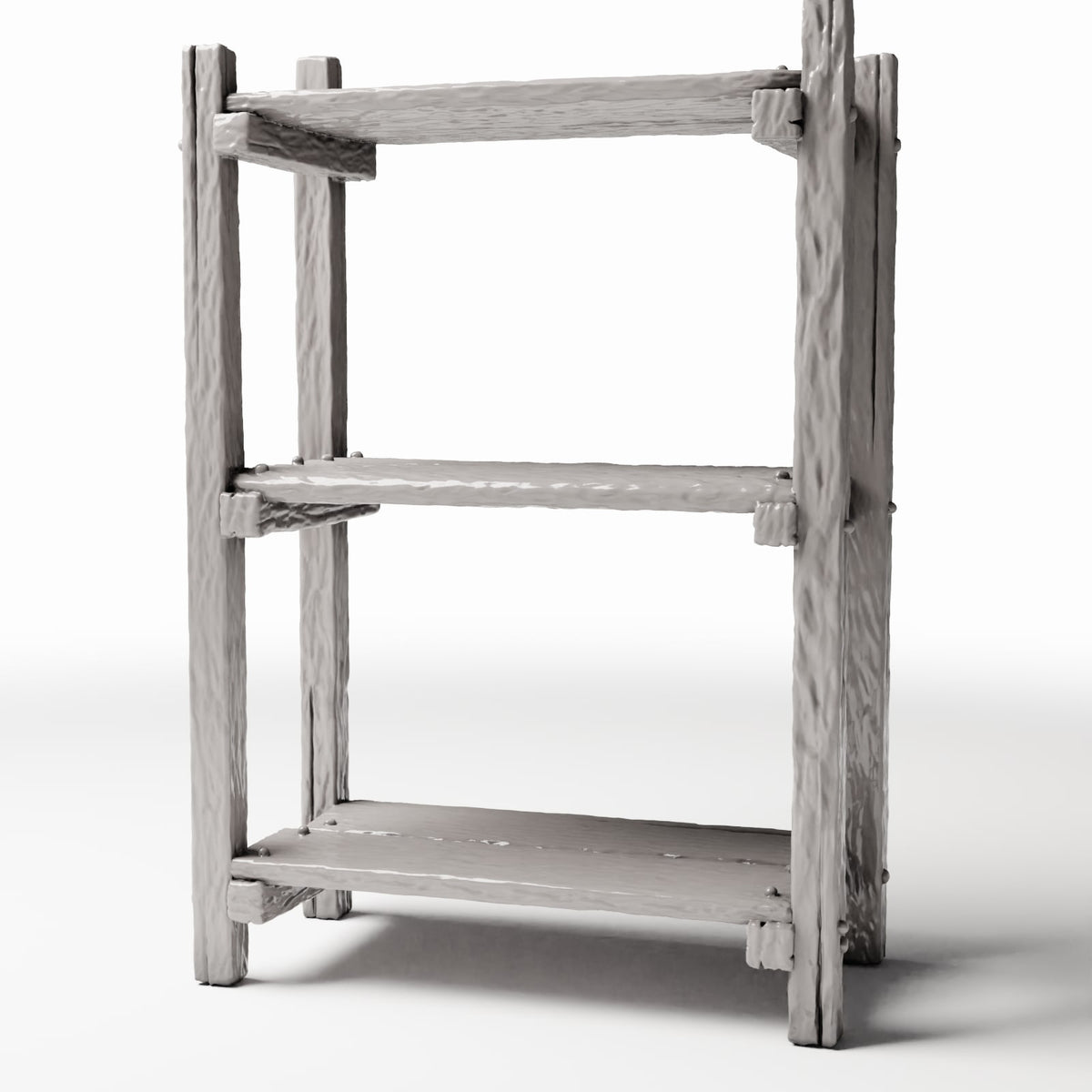 Foto de producto de diorama y modelismo 0: Mobiliario para dioramas: estantería rústica en miniatura con escalera (Ref. 1483D)