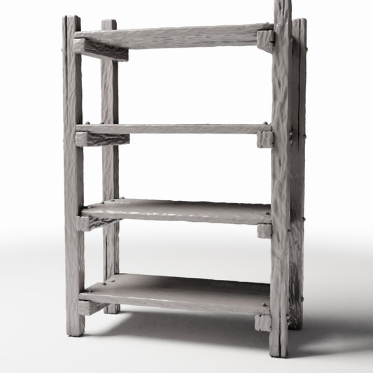 Foto de producto de diorama y modelismo 0: Mobiliario para dioramas: estantería miniatura rústica estilo escalera (Ref. 1484D)