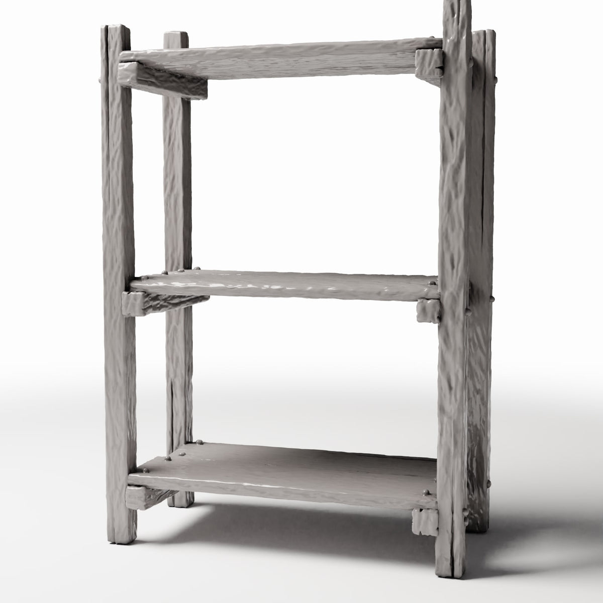 Foto de producto de diorama y modelismo 0: Mobiliario para diorama: estantería rústica en miniatura con soportes en forma de escalera (Ref. 1485D)