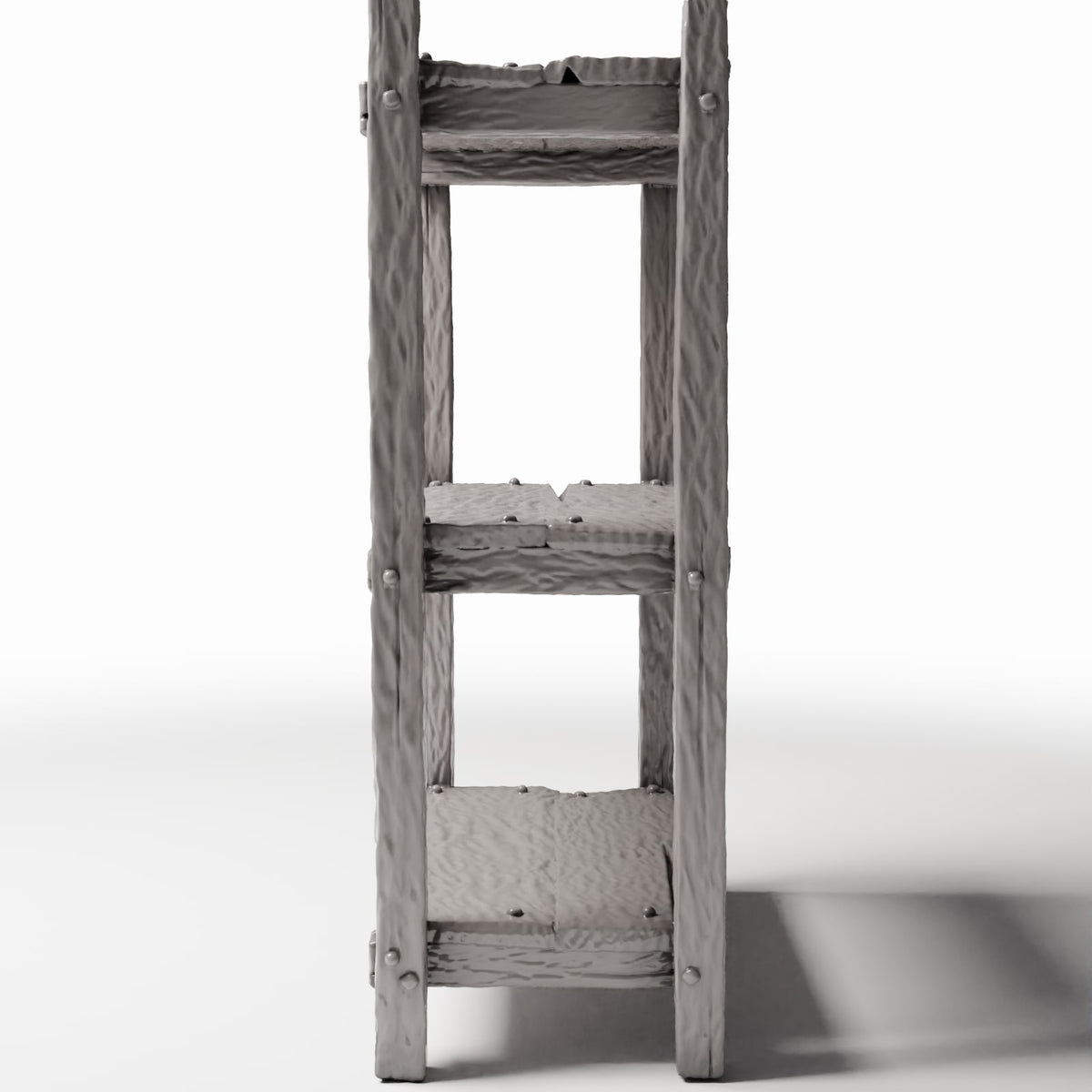 Foto de producto de diorama y modelismo 2: Mobiliario para diorama: estantería rústica en miniatura con soportes en forma de escalera (Ref. 1485D)